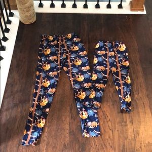 Mommy and me sloth Christmas leggings